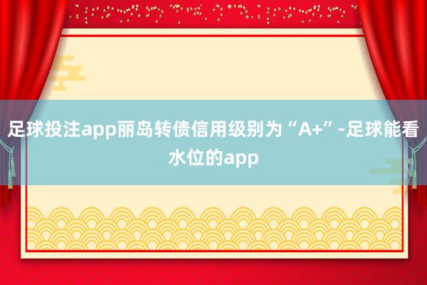 足球投注app丽岛转债信用级别为“A+”-足球能看水位的app
