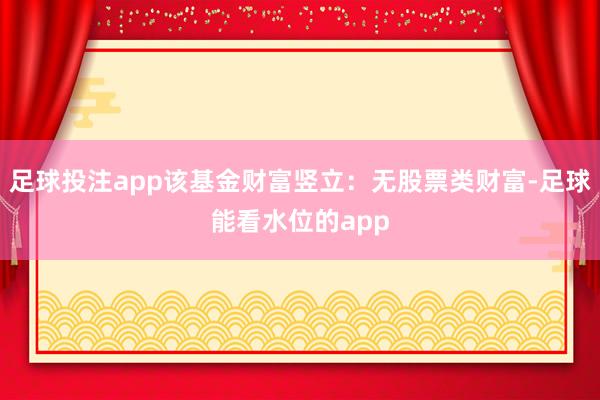 足球投注app该基金财富竖立：无股票类财富-足球能看水位的app