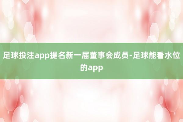 足球投注app提名新一届董事会成员-足球能看水位的app