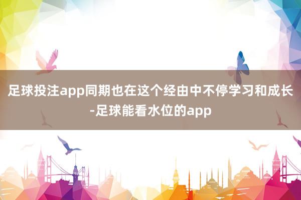 足球投注app同期也在这个经由中不停学习和成长-足球能看水位的app