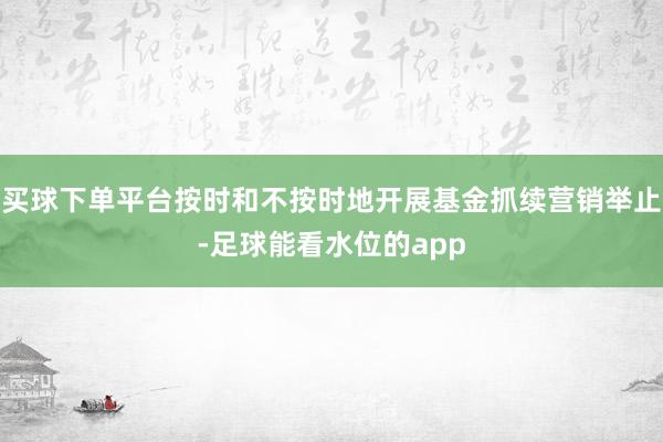 买球下单平台按时和不按时地开展基金抓续营销举止-足球能看水位的app
