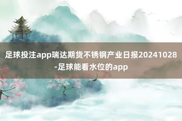 足球投注app瑞达期货不锈钢产业日报20241028-足球能看水位的app