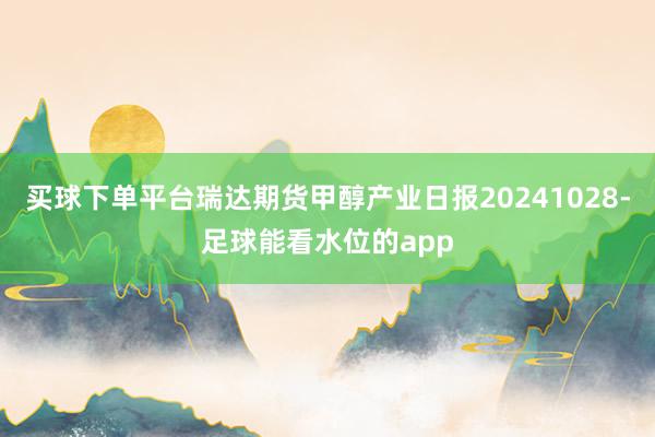 买球下单平台瑞达期货甲醇产业日报20241028-足球能看水位的app