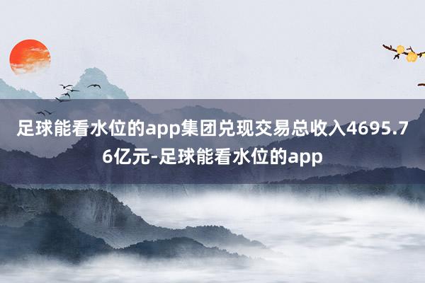 足球能看水位的app集团兑现交易总收入4695.76亿元-足球能看水位的app