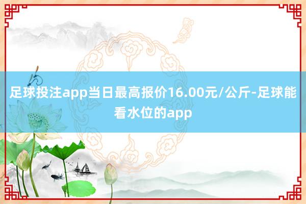 足球投注app当日最高报价16.00元/公斤-足球能看水位的app
