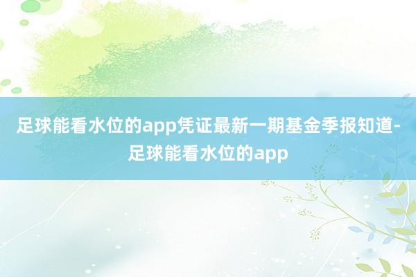 足球能看水位的app凭证最新一期基金季报知道-足球能看水位的app