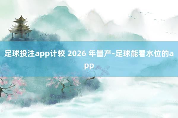 足球投注app计较 2026 年量产-足球能看水位的app