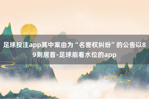 足球投注app其中案由为“名誉权纠纷”的公告以89则居首-足球能看水位的app