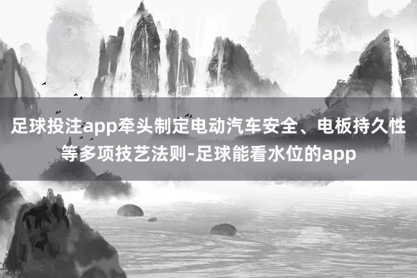 足球投注app牵头制定电动汽车安全、电板持久性等多项技艺法则-足球能看水位的app