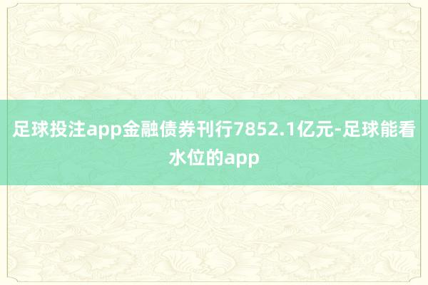 足球投注app金融债券刊行7852.1亿元-足球能看水位的app