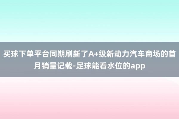 买球下单平台同期刷新了A+级新动力汽车商场的首月销量记载-足球能看水位的app