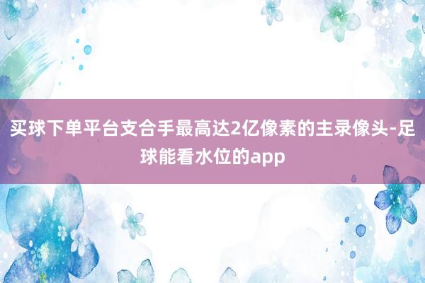 买球下单平台支合手最高达2亿像素的主录像头-足球能看水位的app