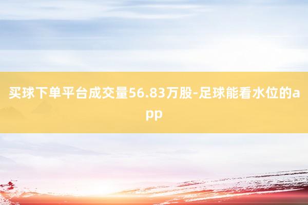 买球下单平台成交量56.83万股-足球能看水位的app