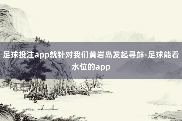 足球投注app就针对我们黄岩岛发起寻衅-足球能看水位的app