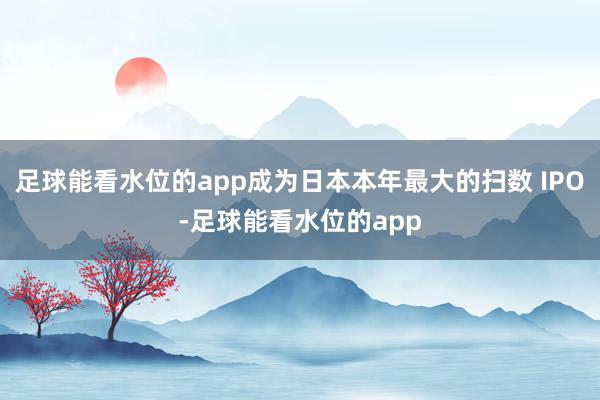 足球能看水位的app成为日本本年最大的扫数 IPO-足球能看水位的app