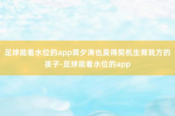 足球能看水位的app龚夕涛也莫得契机生育我方的孩子-足球能看水位的app