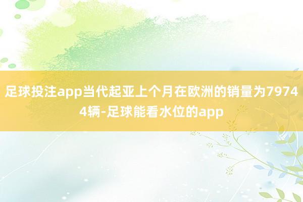 足球投注app当代起亚上个月在欧洲的销量为79744辆-足球能看水位的app