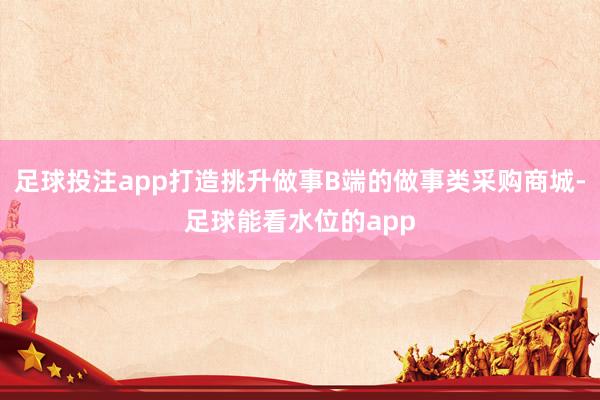 足球投注app打造挑升做事B端的做事类采购商城-足球能看水位的app