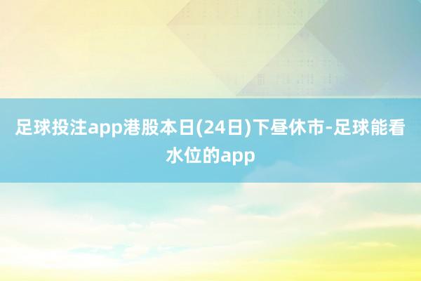足球投注app港股本日(24日)下昼休市-足球能看水位的app