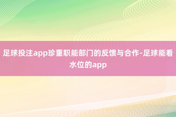 足球投注app珍重职能部门的反馈与合作-足球能看水位的app