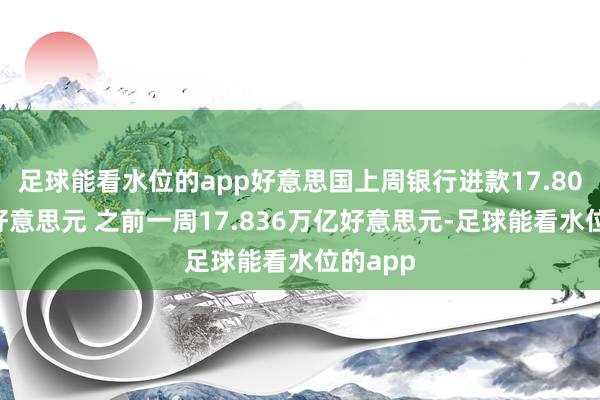 足球能看水位的app好意思国上周银行进款17.806万亿好意思元 之前一周17.836万亿好意思元-足球能看水位的app