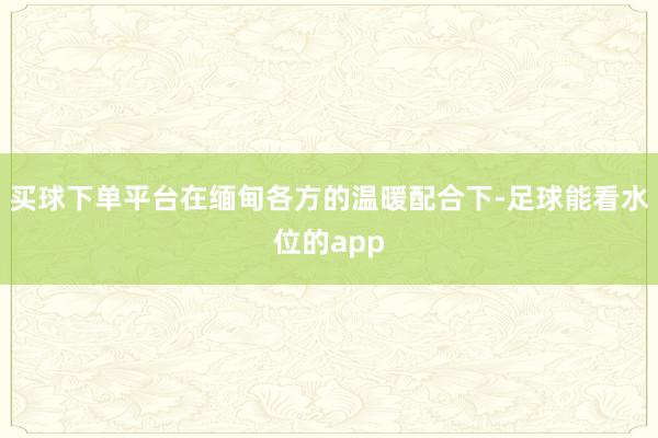买球下单平台在缅甸各方的温暖配合下-足球能看水位的app