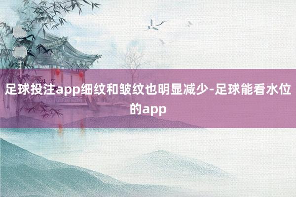 足球投注app细纹和皱纹也明显减少-足球能看水位的app
