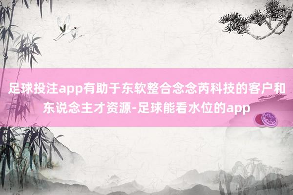 足球投注app有助于东软整合念念芮科技的客户和东说念主才资源-足球能看水位的app