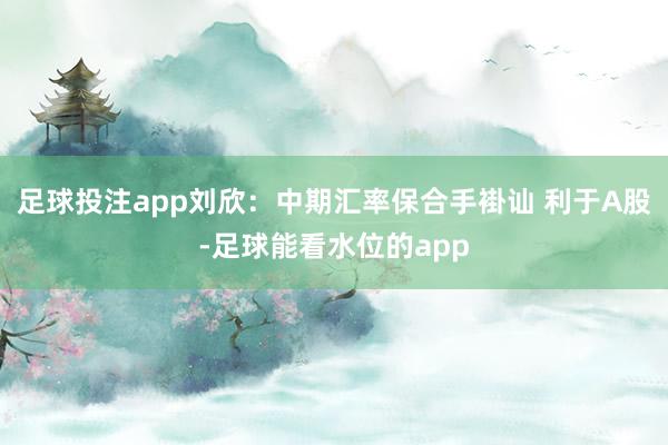 足球投注app刘欣:中期汇率保合手褂讪 利于A股-足球能看水位的app