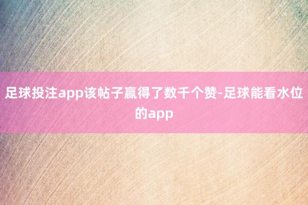 足球投注app该帖子赢得了数千个赞-足球能看水位的app