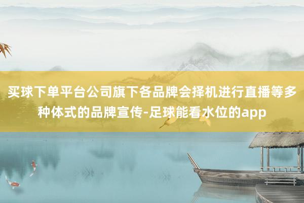 买球下单平台公司旗下各品牌会择机进行直播等多种体式的品牌宣传-足球能看水位的app
