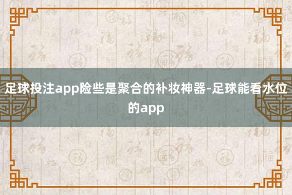 足球投注app险些是聚合的补妆神器-足球能看水位的app