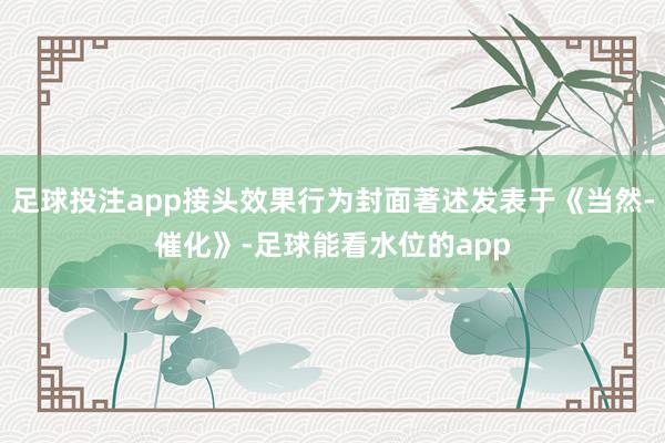 足球投注app接头效果行为封面著述发表于《当然-催化》-足球能看水位的app