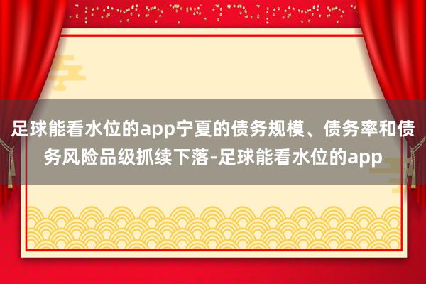 足球能看水位的app宁夏的债务规模、债务率和债务风险品级抓续下落-足球能看水位的app