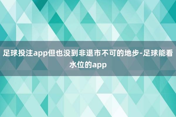 足球投注app但也没到非退市不可的地步-足球能看水位的app