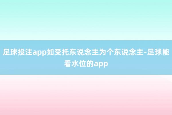 足球投注app如受托东说念主为个东说念主-足球能看水位的app