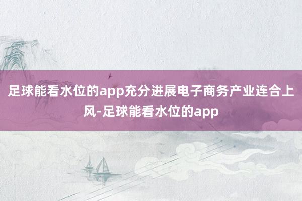 足球能看水位的app充分进展电子商务产业连合上风-足球能看水位的app