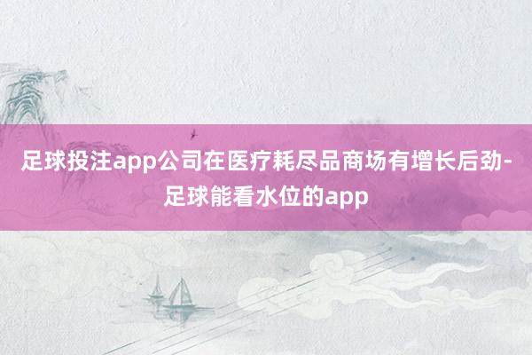 足球投注app公司在医疗耗尽品商场有增长后劲-足球能看水位的app