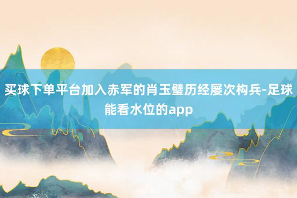 买球下单平台加入赤军的肖玉璧历经屡次构兵-足球能看水位的app