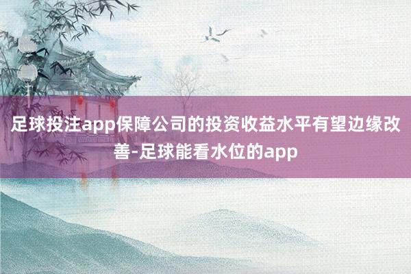 足球投注app保障公司的投资收益水平有望边缘改善-足球能看水位的app