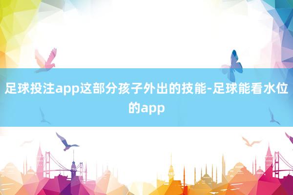 足球投注app这部分孩子外出的技能-足球能看水位的app