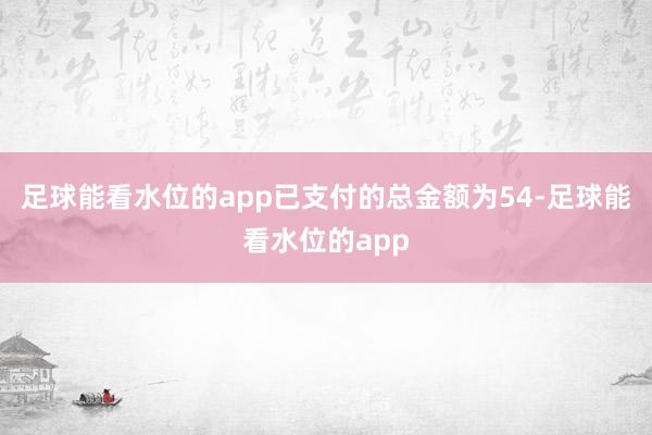 足球能看水位的app已支付的总金额为54-足球能看水位的app