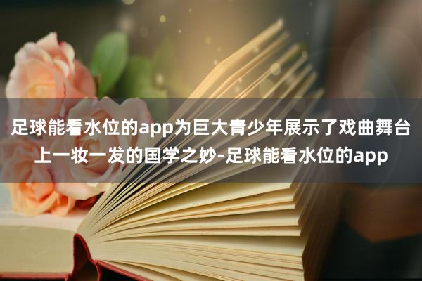 足球能看水位的app为巨大青少年展示了戏曲舞台上一妆一发的国学之妙-足球能看水位的app