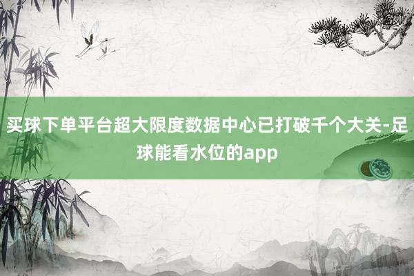买球下单平台超大限度数据中心已打破千个大关-足球能看水位的app