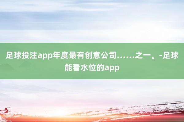 足球投注app年度最有创意公司……之一。-足球能看水位的app