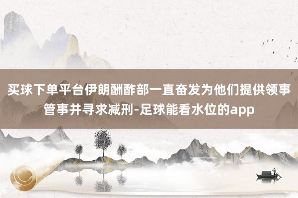 买球下单平台伊朗酬酢部一直奋发为他们提供领事管事并寻求减刑-足球能看水位的app