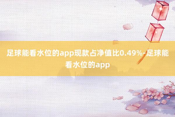 足球能看水位的app现款占净值比0.49%-足球能看水位的app