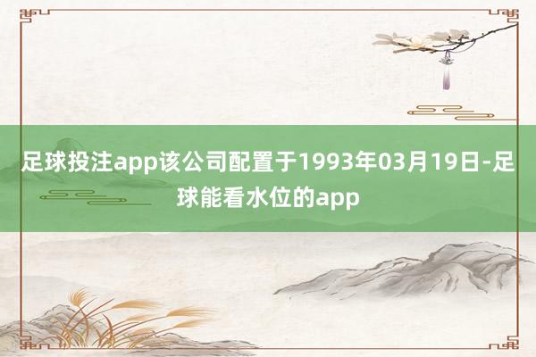 足球投注app该公司配置于1993年03月19日-足球能看水位的app