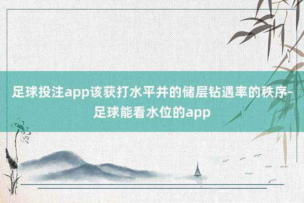 足球投注app该获打水平井的储层钻遇率的秩序-足球能看水位的app