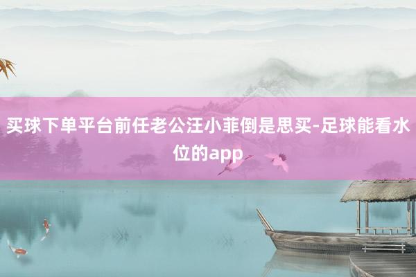买球下单平台前任老公汪小菲倒是思买-足球能看水位的app